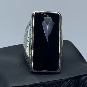 Silpada 925 Sterling Silver Black Onyx Black Tie Ring R2891